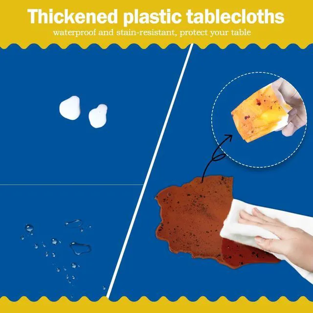 Alt view image 3 of 7 - Royal Blue 6 Pack Plastic Table Cloth 54" x 108", Disposable Tablecloths Rectangle Table Cover, Plastic Tablecloths for Parties