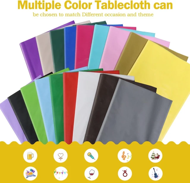Alt view image 7 of 7 - Royal Blue 6 Pack Plastic Table Cloth 54" x 108", Disposable Tablecloths Rectangle Table Cover, Plastic Tablecloths for Parties