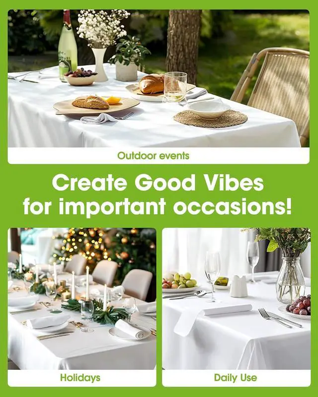 Alt view image 6 of 7 - Plastic Table Cloth Disposable 12 Pack 54x108 Inch, White