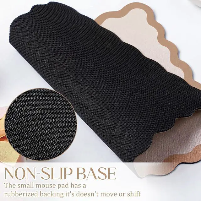 Alt view image 3 of 7 - Cute Scalloped Mouse Pad Non-Slip Mousepad 9.8x7.9in,Beige