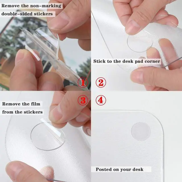 Alt view image 7 of 7 - 12×28 Inch Clear Table Cover Protector, Vinyl Desk Cover Protector Pad Mat, Transparent Plastic Table Pads, Rectangular PVC Table Top Protector for Dining Room Coffee Table Writing Desktop