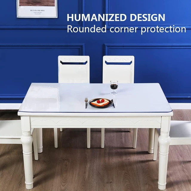 Alt view image 3 of 7 - Transparent 14x24 in Small Office Desk Blotter Mat Clear Plastic Table Protector Cover Pad PVC Topper Surface Proection Mat Pad Anti Scratch Table Mat Glass End Table Protector Waterproof Easy Clean