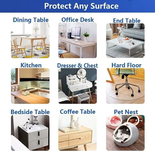 Alt view image 6 of 7 - Transparent 14x24 in Small Office Desk Blotter Mat Clear Plastic Table Protector Cover Pad PVC Topper Surface Proection Mat Pad Anti Scratch Table Mat Glass End Table Protector Waterproof Easy Clean