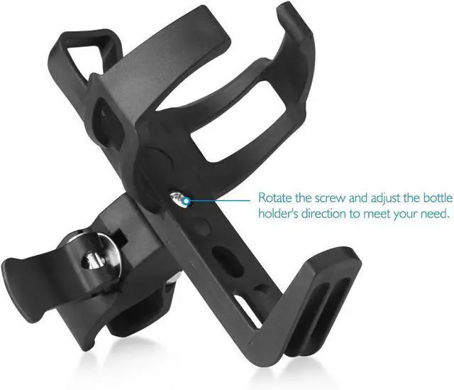 Alt view image 3 of 7 - Bike Water Bottle Holders No Screws, Universal Bike Cup Holder, 360 Degree Rotatable Bike Water Bottle Cage, Water Bottle Holders for Kids Bike Adult Bike, Black