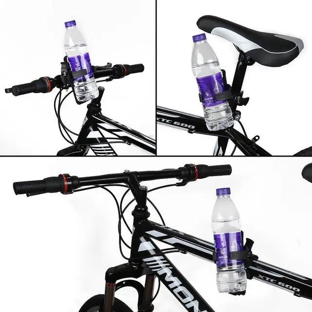 Alt view image 4 of 7 - Bike Water Bottle Holders No Screws, Universal Bike Cup Holder, 360 Degree Rotatable Bike Water Bottle Cage, Water Bottle Holders for Kids Bike Adult Bike, Black