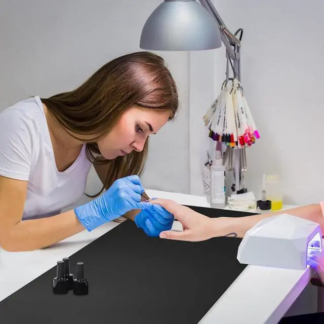 Alt view image 7 of 7 - Nail Art Table Mat, Premium Soft Microfiber Leather Hand Rest Mat, Black