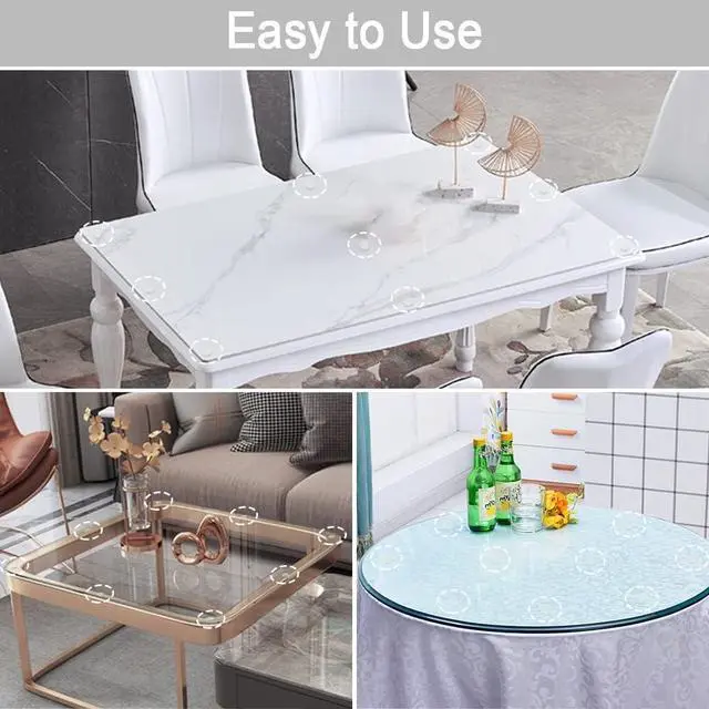 Alt view image 3 of 6 - Extremely Large Size Soft Self Adhesive Glass Table Top Bumper,
