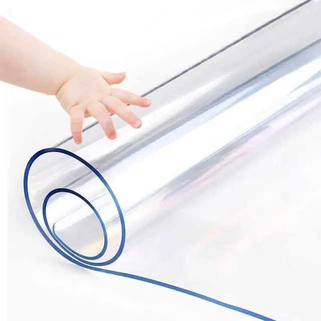 Alt view image 3 of 7 - Clear Table Cover Protector Wood Furniture Dining Coffee Glass Marble Tabletop Protection Gaming Table Pad Eco Thick Clear Plastic PVC Wipeable Waterproof Square Vinyl Tablecloth 16 x 44 Inch