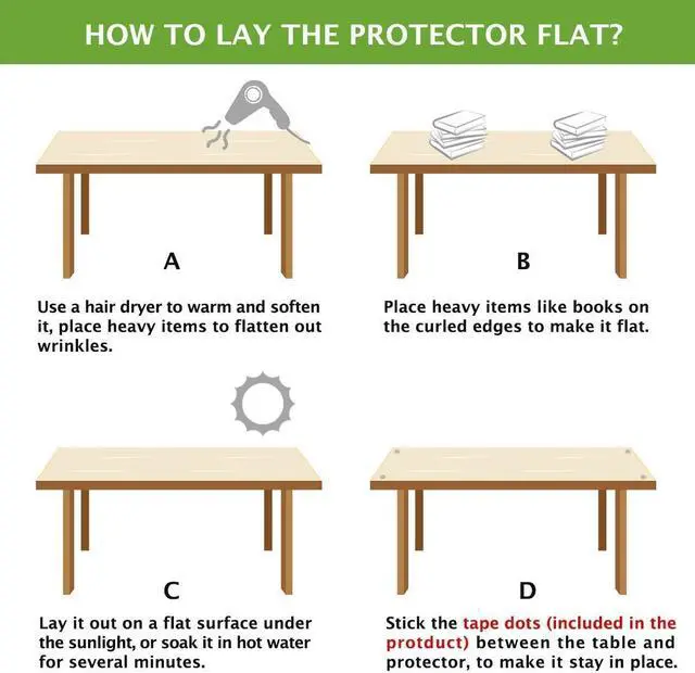Alt view image 7 of 7 - Clear Table Cover Protector Wood Furniture Dining Coffee Glass Marble Tabletop Protection Gaming Table Pad Eco Thick Clear Plastic PVC Wipeable Waterproof Square Vinyl Tablecloth 16 x 44 Inch