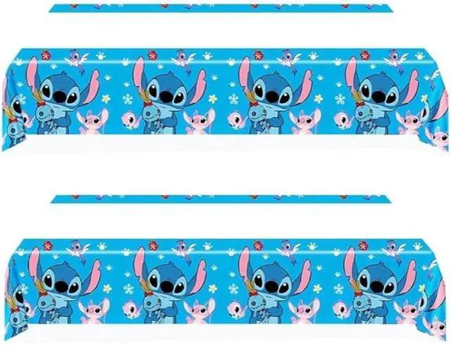 Main image of 2 Pcs Pink and Blue Birthday Party Tablecloth Table Cover,Birthday Supplies Decorations (70'' x 42'') (Blue)