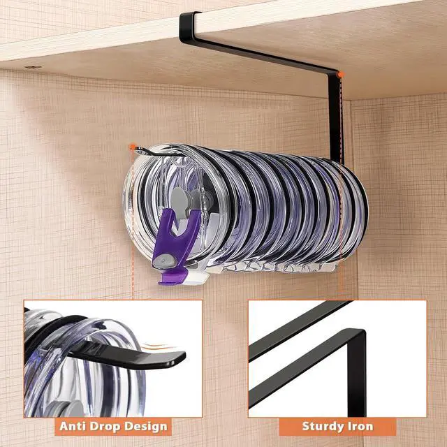Alt view image 4 of 7 - Tumbler Lid Organizer, Versatile Tumbler Lid Storage Holds 10 Lids, Black