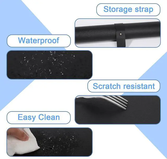 Alt view image 3 of 7 - Nail Art Table Mat, Premium Soft Microfiber Leather Hand Rest Mat, Black