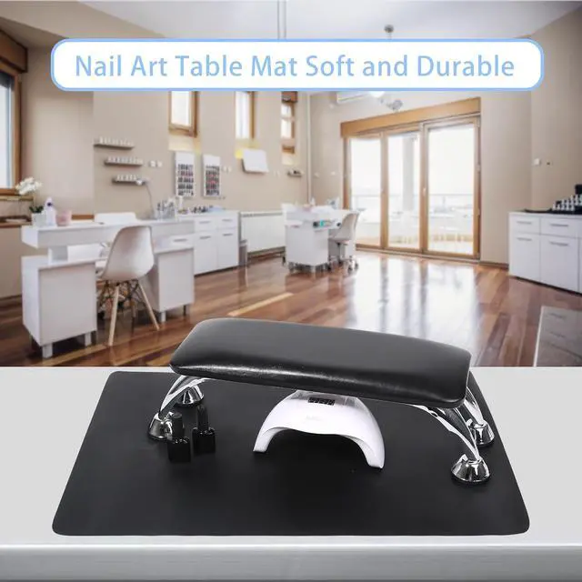 Alt view image 5 of 7 - Nail Art Table Mat, Premium Soft Microfiber Leather Hand Rest Mat, Black