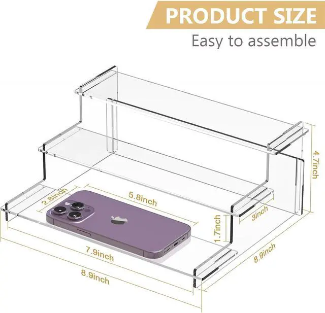 Alt view image 2 of 7 - Acrylic Risers Display Stand, 3 Tier Cupcake Holder, Perfume Organizer