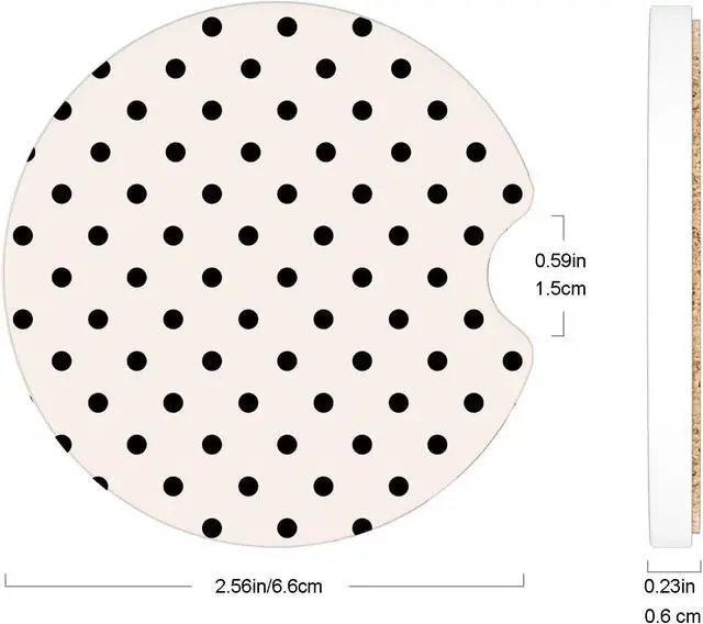 Alt view image 3 of 6 - Ceramic Car Coasters Absorbent Car Cup Holder Coaster Set for Women, Cute Aesthetic Car Accessories for Girls, 2 Pack (Dark Gray)