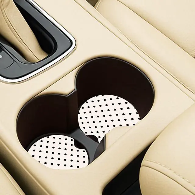 Alt view image 6 of 6 - Ceramic Car Coasters Absorbent Car Cup Holder Coaster Set for Women, Cute Aesthetic Car Accessories for Girls, 2 Pack (Dark Gray)