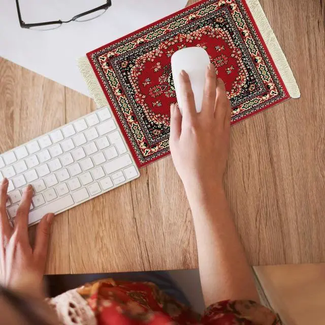 Alt view image 3 of 6 - Paitianle Mouse Pads for Wireless Mouse,Oriental Carpet Mouse Mat Computer Mousepad for Table Decor (STYLE1 red)