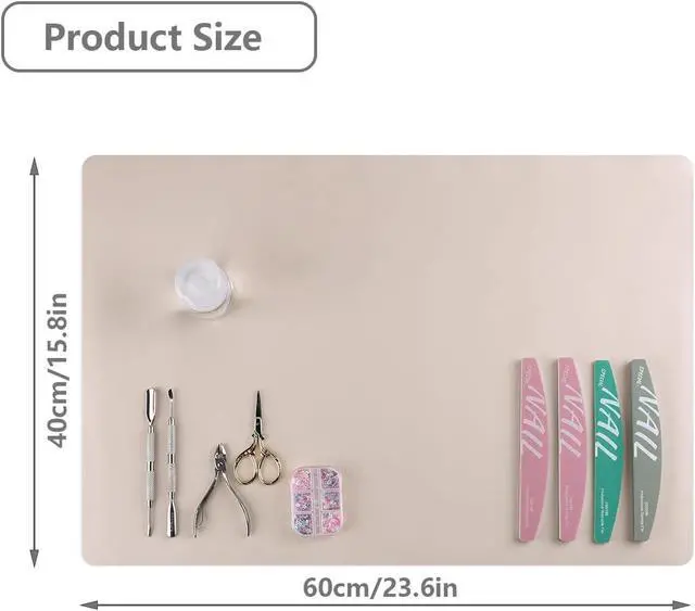 Alt view image 6 of 7 - MAT ONLY) Nail Art Table Mat Beige Foldable Hand Rest Pad