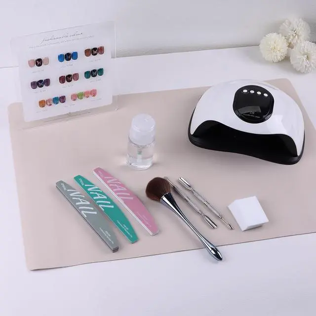 Alt view image 7 of 7 - MAT ONLY) Nail Art Table Mat Beige Foldable Hand Rest Pad