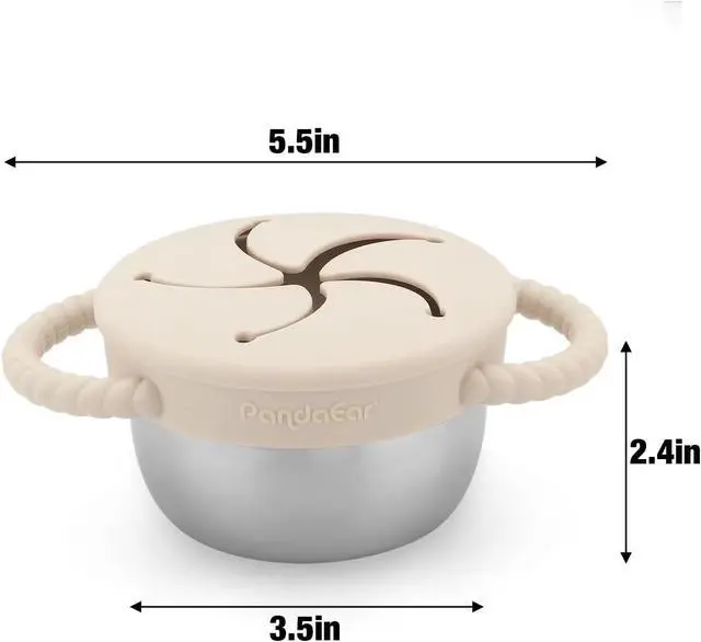 Alt view image 6 of 7 - 2 Pack Stainless Steel Toddler Snack Cups with Lids, 9 oz