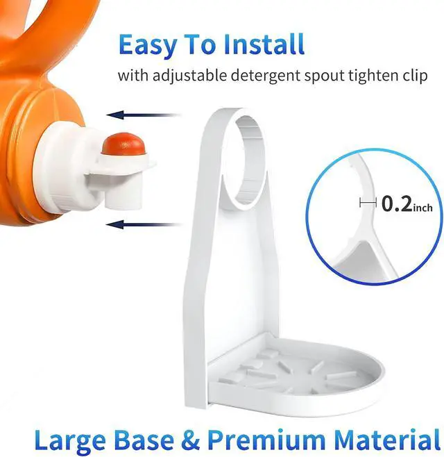 Alt view image 3 of 7 - 2 Pack) Laundry Detergent Cup Holder Drip Catcher Organizer Clip Tight on Laundry Bottle Spouts, No More Leaks or Mess with Detergent and Fabric Softener in Laundry Room