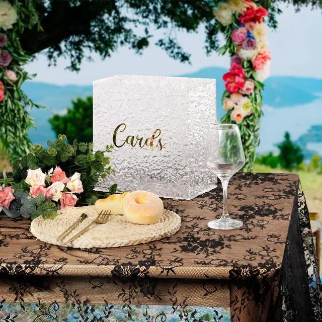 Alt view image 7 of 7 - Black Lace Tablecloth 60 × 120 Inch for Rustic Boho Wedding Bridal Shower Party Decoration, Classy Rectangle Overlay Long Vintage Embroidered Reception Table Cloth Decor
