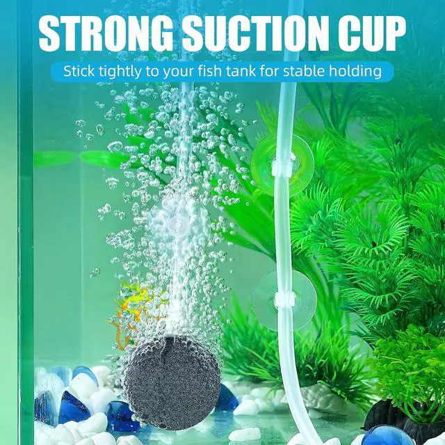 Alt view image 4 of 6 - Aquarium Suction Cups, for Fish Tank Airline Tubing, with Clips 3/16" air Hose Holder, 24pcs (Clear)