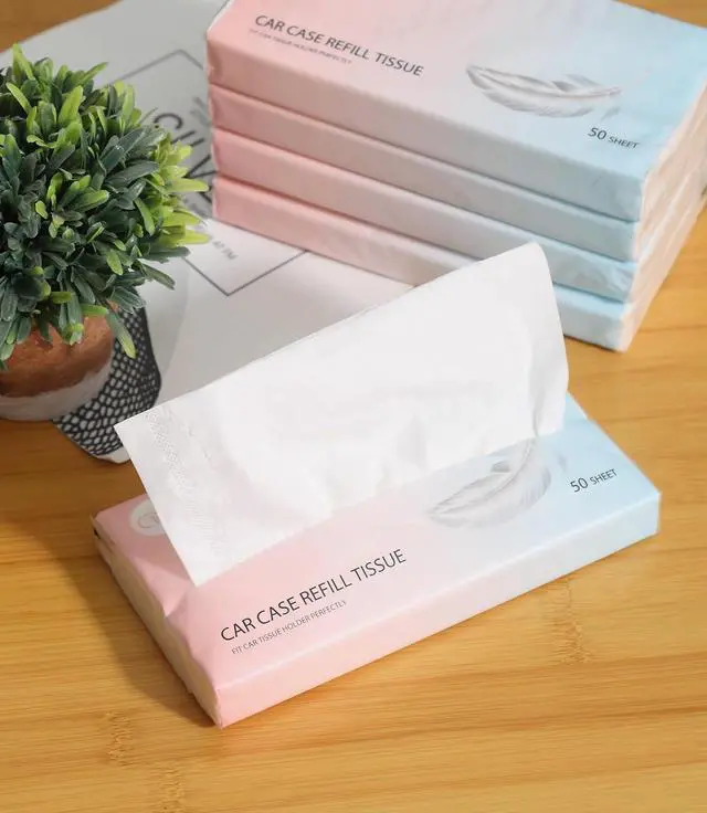 Alt view image 4 of 7 - Car Tissue Refills 300 Sheets Facial Tissues Refills for Car Visor Tissue Holder, Travel Tissue Tubes Box Container Perfect Fit for Car Cup Holder