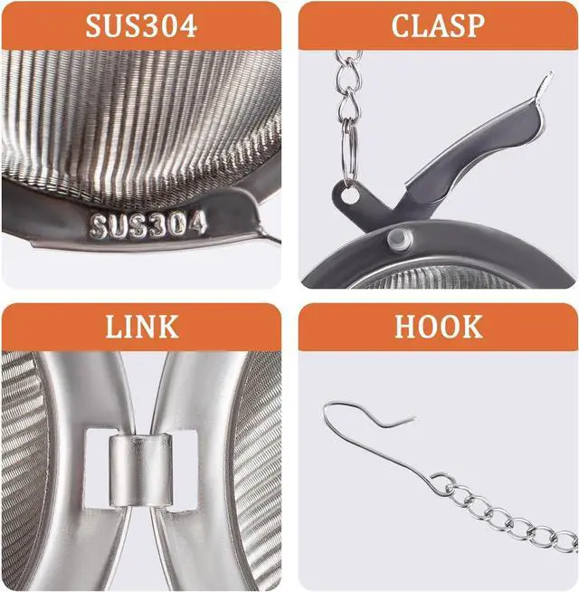 Alt view image 4 of 7 - 304 Stainless Steel Tea Ball Tea Holder Tea Infuser (Small x 2)