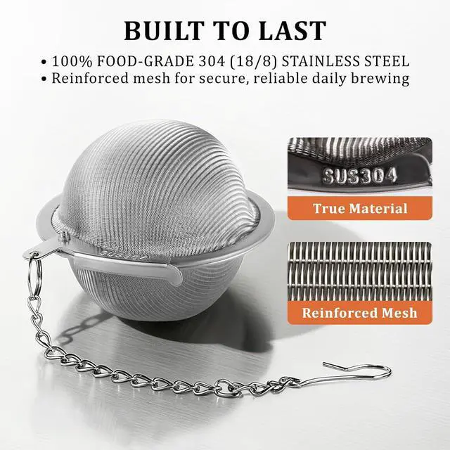 Alt view image 6 of 7 - 304 Stainless Steel Tea Ball Tea Holder Tea Infuser (Small x 2)