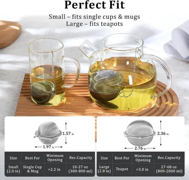 Alt view image 7 of 7 - 304 Stainless Steel Tea Ball Tea Holder Tea Infuser (Small x 2)