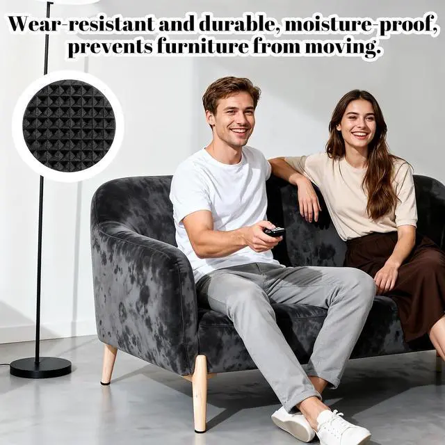 Alt view image 5 of 7 - 96 Pcs Non Slip Furniture Pads 3/4 in Round Black Plastic Rubber Furniture Pads Self Adhesive Rubber Anti Skid Pad Anti Slip Table Legs Chair Feet Furnitures Pad for Hardwood Tiles Floors