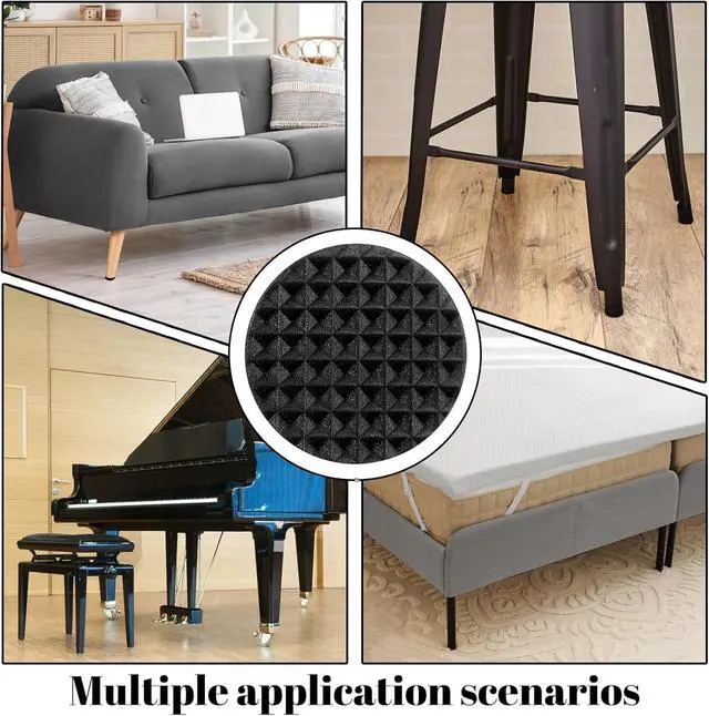 Alt view image 6 of 7 - 96 Pcs Non Slip Furniture Pads 3/4 in Round Black Plastic Rubber Furniture Pads Self Adhesive Rubber Anti Skid Pad Anti Slip Table Legs Chair Feet Furnitures Pad for Hardwood Tiles Floors