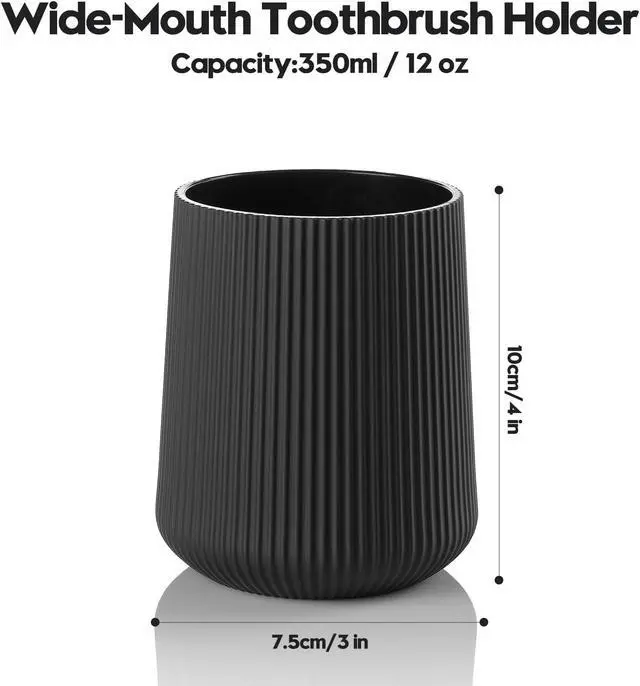 Alt view image 6 of 7 - Black Striped Toothbrush Holder
