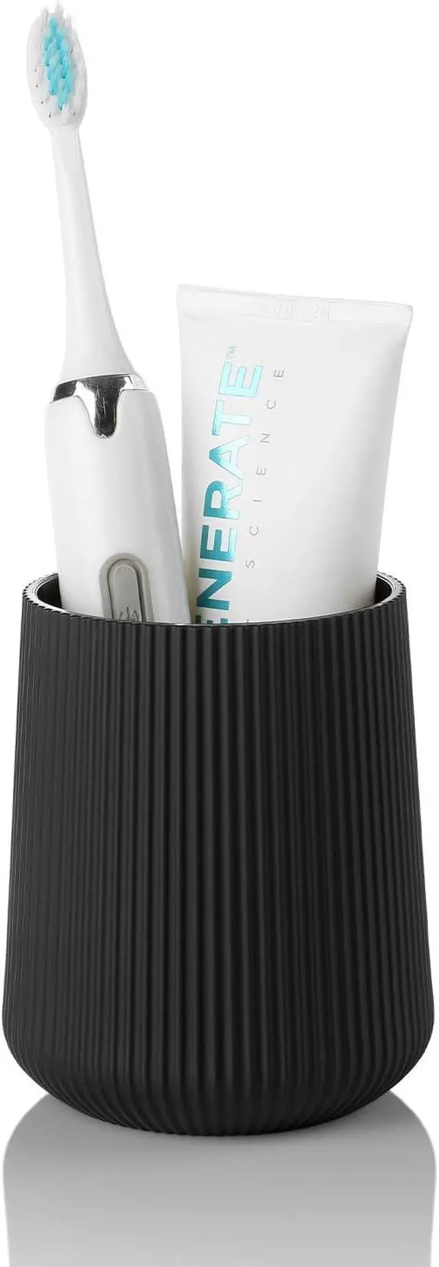 Alt view image 7 of 7 - Black Striped Toothbrush Holder