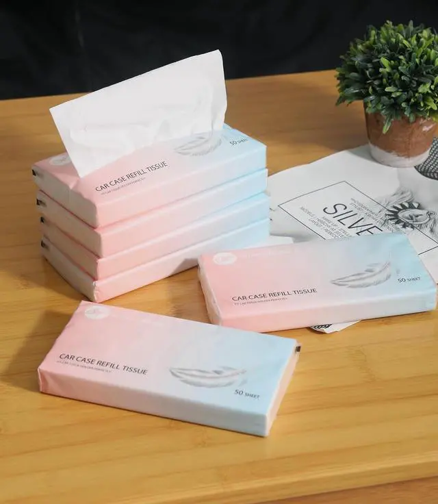 Alt view image 7 of 7 - Car Tissue Refills 300 Sheets Facial Tissues Refills for Car Visor Tissue Holder, Travel Tissue Tubes Box Container Perfect Fit for Car Cup Holder