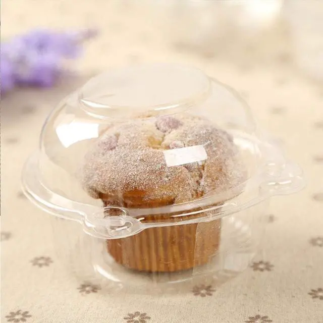 Alt view image 3 of 7 - Cupcake Holders Individual,50 PC Cupcake Containers Disposable Clear Plastic Single Muffin Dome Holders Cases Individual Cupcake Boxes Bulk (white, 50 pcs)
