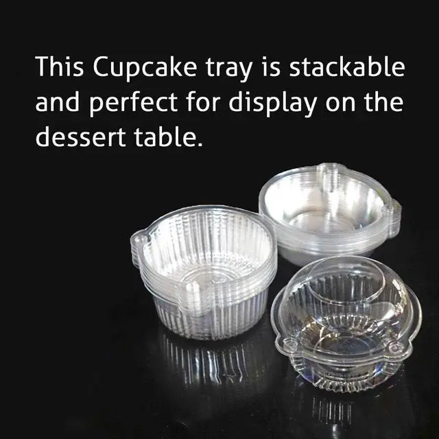 Alt view image 5 of 7 - Cupcake Holders Individual,50 PC Cupcake Containers Disposable Clear Plastic Single Muffin Dome Holders Cases Individual Cupcake Boxes Bulk (white, 50 pcs)