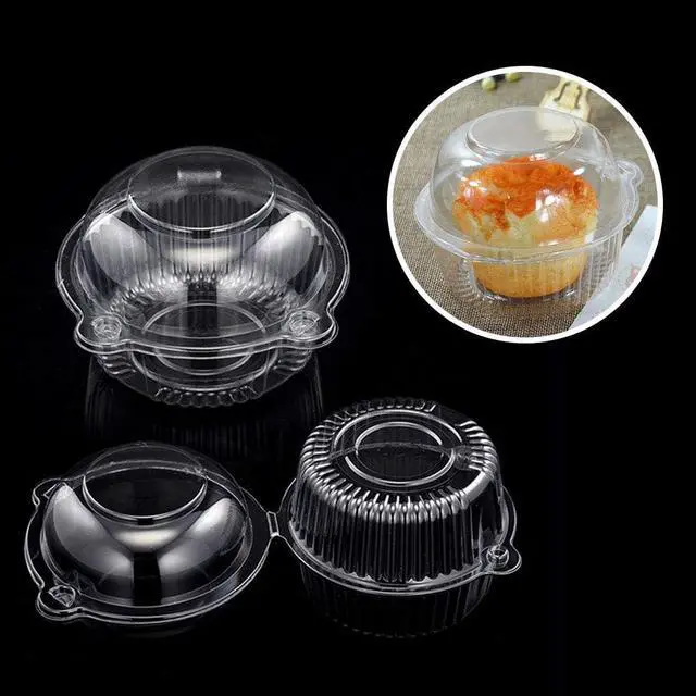 Alt view image 7 of 7 - Cupcake Holders Individual,50 PC Cupcake Containers Disposable Clear Plastic Single Muffin Dome Holders Cases Individual Cupcake Boxes Bulk (white, 50 pcs)