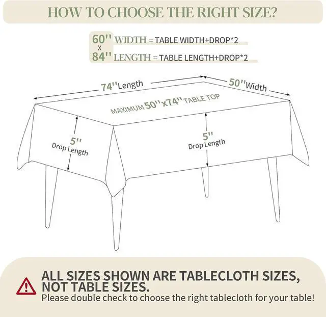Alt view image 2 of 7 - Table Cloth White 60x84 Inch Tablecloth for 6 Foot Rectangle Tables Outdoor Washable Wrinkle Free and Spillproof Polyester Tablecloth for Festival Camping Picnic Party Cover
