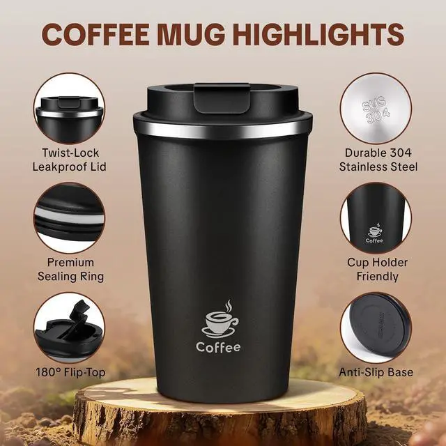 Alt view image 4 of 7 - 17oz Travel Coffee Mug ,Leakproof Vacuum Coffee Cup Insulated Tumbler