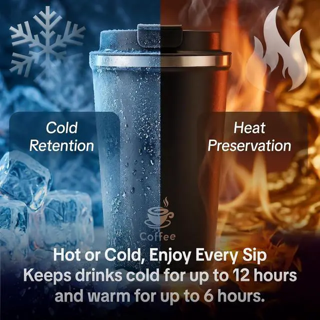 Alt view image 7 of 7 - 17oz Travel Coffee Mug ,Leakproof Vacuum Coffee Cup Insulated Tumbler