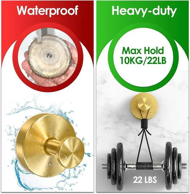 Alt view image 7 of 7 - Gold Wreath-Hanger, 22 LB Strong Stainless Steel Suction-Cup-Wreath-Hooks, 2 Pack Wreath-Door-Hanger Fall Halloween Christmas Decorations, Welcome Sign for Front Door Indoor Outdoor, Reusable Holder