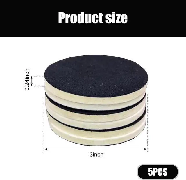 Alt view image 2 of 7 - 5 PCS Car Felt Polishing Pad, 3" x 0.2" High Density Glass Polishing Tool for Repair Scratches Spot, Multi-Function Maintenance Accessory for Windshield Table, Universal for Cars Home (White)