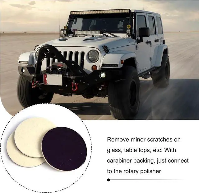 Alt view image 7 of 7 - 5 PCS Car Felt Polishing Pad, 3" x 0.2" High Density Glass Polishing Tool for Repair Scratches Spot, Multi-Function Maintenance Accessory for Windshield Table, Universal for Cars Home (White)