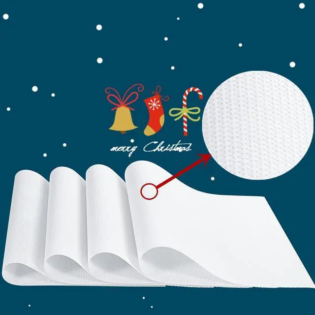 Alt view image 4 of 5 - White Placemats Set of 4 Woven PVC 18"x12" for Indoor Outdoor Usage