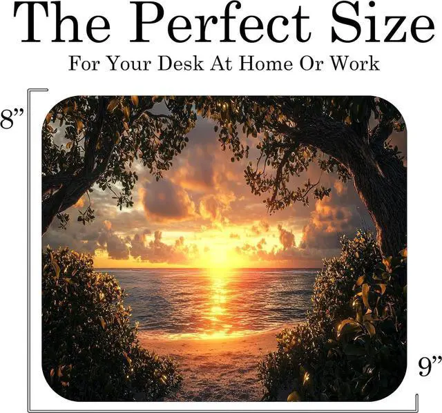 Alt view image 3 of 5 - Summer Summertime Beach Ocean Mouse Pad Mat Mousepad for Desk Computer Laptop PC Gaming Home or Office Gift (Sunset MP94)
