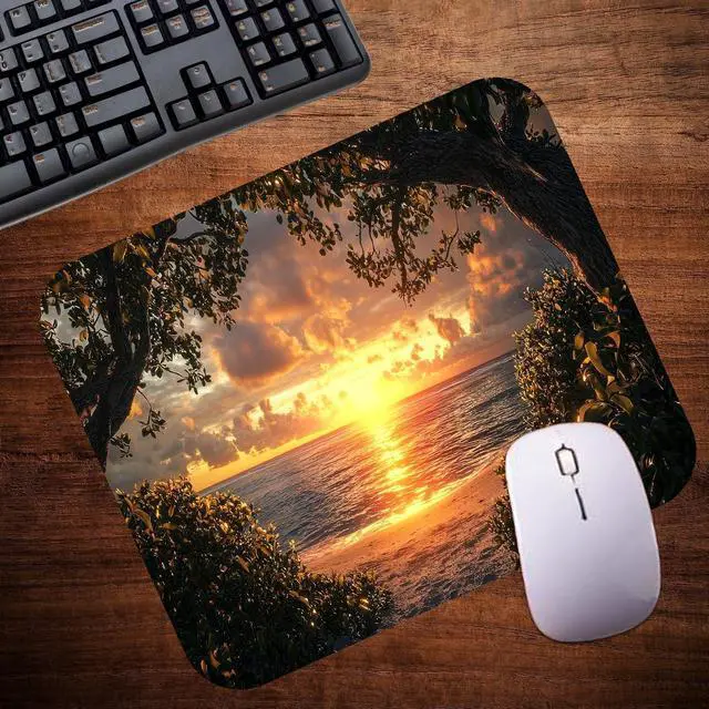 Alt view image 4 of 5 - Summer Summertime Beach Ocean Mouse Pad Mat Mousepad for Desk Computer Laptop PC Gaming Home or Office Gift (Sunset MP94)