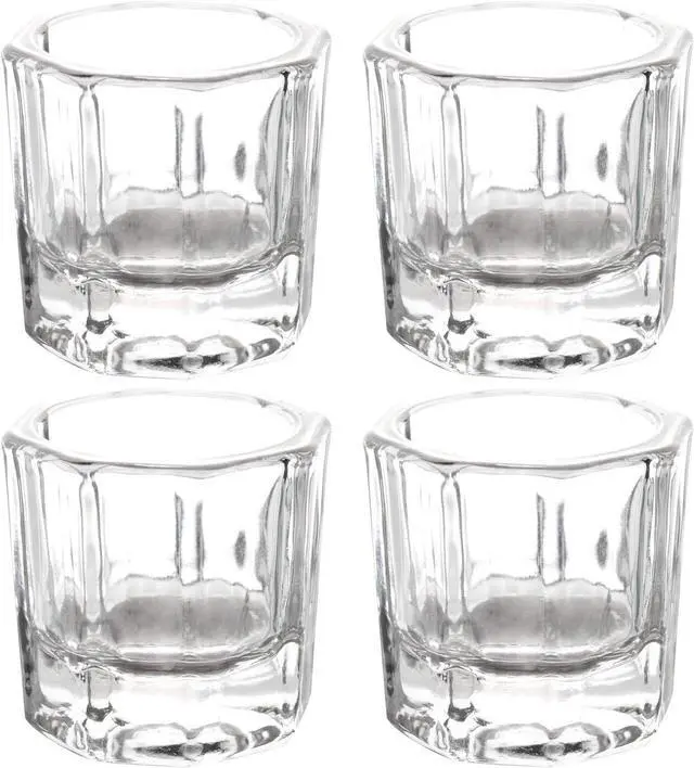 Main image of 4 Pieces Acrylic Dappen Dish Nail Dapping Dish Nail Powder and Liquid Holder Glass Bowl Crystal Cup Nail Supplies