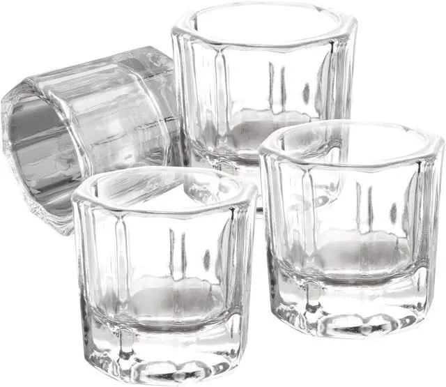 Alt view image 2 of 7 - 4 Pieces Acrylic Dappen Dish Nail Dapping Dish Nail Powder and Liquid Holder Glass Bowl Crystal Cup Nail Supplies